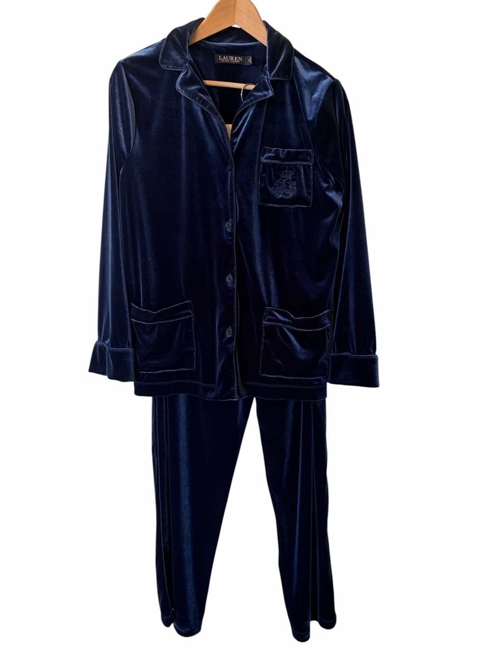 Lauren Ralph Lauren Navy Velvet Lounge Set.  Pajamas. Medium. Like new